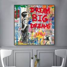 Banksy Pop Street Art Dream Posters And Prints Abstract Animals Graffiti Art Canvas Paintings On the Wall Art Picture Home Decor 2024 - buy cheap