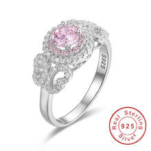 Real Solid 100% 925 Sterling Silver Wedding Rings for Women Luxury natural pink gemstone Engagement Ring Jewelry wholesale 2024 - buy cheap