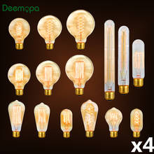 Лампа накаливания Retro Edison 4 шт./лот E27 220 В 40 Вт A60 ST64 T45 T185 T125 G80 G95 A19 2024 - купить недорого