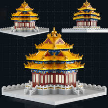 Chinoiserie Mini Micro Blocks Building Ancient Times Castle Tower Diamond China Creative Moc Architecture 2024 - buy cheap