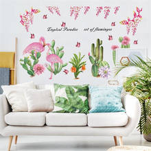 Pegatina de pared de Cactus verde, decoración de pared de sala de estar, dormitorio, Mural de Arte Moderno 2024 - compra barato