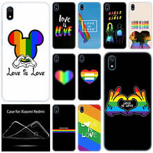 Luxo caso de silicone macio amor é amor lgbt arco-íris para xiaomi redmi 7 7a go s2 4x 5plus 6 6a k20 nota 4 5a 6 7 8 pro capa 2024 - compre barato