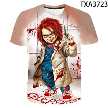 Chucky-Camiseta con estampado 3D para hombres, mujeres y niños, ropa de calle informal de manga corta, Tops de verano, 2021 2024 - compra barato