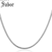 Collar de cadenas Snke de 3mm, color plata Vintage para mujer, collar sencillo de color plata de serpiente thomas 2024 - compra barato