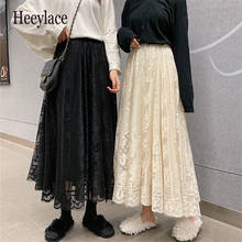 2021 Spring Summer New Vintage Women Lace Crochet Umbrella Long Skirts Bohemian High Waist Hollow Out Female Maxi Skirts 2024 - buy cheap