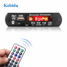 KEBIDU 5 в 12 В автомобильный аудио USB TF FM Радио MP3 модуль Bluetooth5.0 12 в MP3 WMA декодер плата с дистанционным управлением 2024 - купить недорого