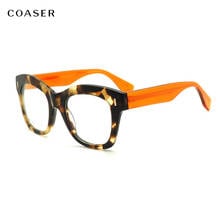 Fashion Double Color Women Round Eyeglass Frame Cat Acetate Glasses Frame Eyeglasses Optical Prescription Vintage Spectacles 2024 - buy cheap