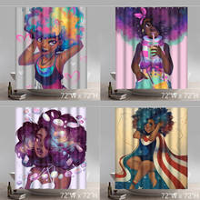 Personalized African American Women Beauty Sexy Lovely Black Girl Afrocentric Waterproof Bath Shower Curtain Set 2024 - buy cheap