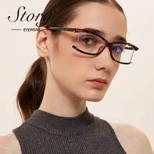 STORY Fashion Anti Blue Light Glasses Women Men 2020 Brand Design Leopard Optical Clear Eyewear Computer Eyeglasses PS8865M 2024 - buy cheap
