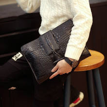 New Alligator Crocodile Leather Men Bag Clutch Business Casual Brand Envelope Clutch Bag Large Capacity Men Ipad Clutch Sac 2024 - buy cheap