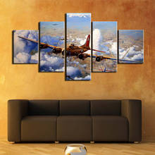 Painting on Canvas Aircraft Posters and Prints 5 Panels Wall Pictures for Living Room Home Decor 2024 - buy cheap