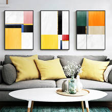 Abstract Yellow Orange Geometry Canvas Painting Posters And Print Unique Decor Wall Art Pictures For Living Room Bedroom Aisle 2024 - buy cheap