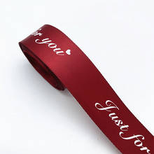 Cinta de poliéster estampada "Just for You", 10-38mm, para embalaje de regalo DIY, cintas de lazo de boda y Navidad #07 2024 - compra barato