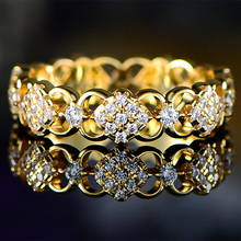 Lançamento anel de casamento feminino delicado brilhante zircônio cúbico design chique promoção anel feminino cerimônia de casamento joias 2024 - compre barato