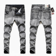 2020 новые мужские модные повседневные Стрейчевые тонкие классические брюки джинсовые брюки мужские обтягивающие джинсы мужские 38 2024 - купить недорого