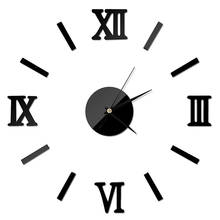 3D DIY Roman Numerals Frameless wall clock Surface   acrylic mirror stickers  Stickers Home Office School Wall Decor Clock 2024 - buy cheap