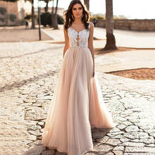 Eightree-Vestido de novia Vintage, de encaje, bohemio, con cuentas, champán, hecho a medida, 2021 2024 - compra barato