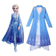 Платье принцессы Эльзы Снежной Королевы; костюмы для маскарада; платья Эльзы для маленьких девочек; Disfraz Carnaval vestido de festa infantil; рождественское платье 2024 - купить недорого
