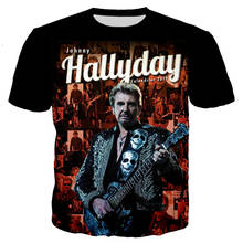 French Singer Johnny Hallyday 3D T Shirt Short Sleeve Summer Clothes Funny New Rock Men Women O-neck Tees Shirt Homme For Boys 2024 - buy cheap