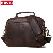 KAVIS Brand Men's Genuine Leather Bag Retro Official Shoulder Messenger Bag Large Capacity New Male Casual Handbag Boys 2020 2024 - buy cheap