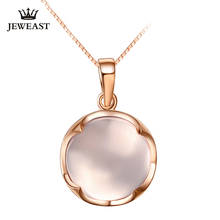 LSZB Natural hibiscus stone 18K Pure Gold Pendant Real AU 750 Solid Gold  Upscale Trendy Classic Fine Jewelry Hot Sell New 2020 2024 - buy cheap