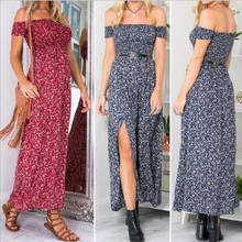 Summer Dress Women Strapless Beach Sundresses Vintage Bohemian Maxi Long Dresses Robe Femme Boho Floral Print Vestido De Mujer 2024 - buy cheap
