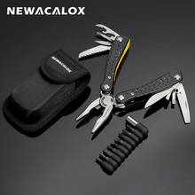NEWACALOX Portable Pocket Folding Plier Outdoor Emergency Pliers Multitool with Screwdriver/Driver Bit For Survival/Camping 2024 - buy cheap