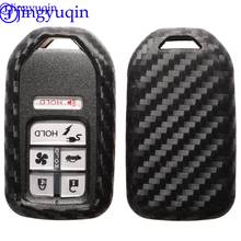 jingyuqin Carbon Silicone 2/3/4/5 Buttons Car Keyless Smart Key Fob Case Cover for Honda /Civic /Accord Pilot 2015 2016 2017 2024 - buy cheap