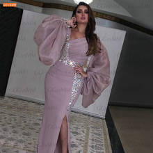 Arabic Mermaid Evening Dress Long Sleeve Sparkly Crystal Slim Fit Sexy Women Dresses Party Gowns 2020 Abiti Da Cerimonia Da Sera 2024 - buy cheap