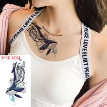 Waterproof Temporary Tattoo Sticker Astronaut Whale Body Art Flash Tatoo Fake Tatto for Women Men 2024 - buy cheap