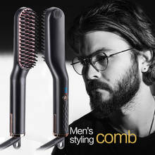 Electric Beard Comb Men Quick Beard Straightener Styler Comb Multifunctional Beard Straightening Heat Brush Hot Comb for Men 2024 - buy cheap