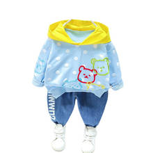 Spring Autumn Kids Cartoon Clothes Toddler Hoodies Overalls 2Pcs/Set Children Print Costume Baby Boys Girls Letter Sport Suits 2024 - buy cheap
