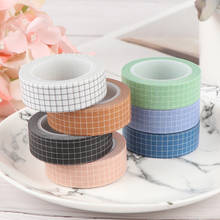 Cinta Washi de rejilla colorida, papel japonés, planificador DIY, cinta adhesiva, pegatinas, cintas decorativas de papelería 2024 - compra barato