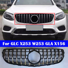 ABS plastic front grille Diamond GT style Car Modified Middle grille for Mercedes-Benz GLC X253 W253 GLA X156 2024 - buy cheap
