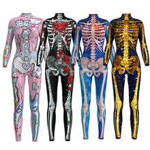 Skeleton Cosplay Zombie Scary Costume Vampire Skull Halloween Dress Jumpsuit Carnival Party Day of The Dead Witch Horror Mummy 2024 - buy cheap