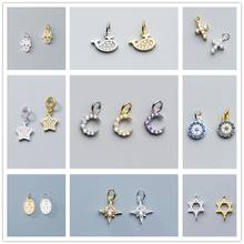 MEETSOFT Trendy 925 Sterling Silver Pretty Zircon Charms DIY Handmade Jewelry Prevent Allery Deocration Accessory chic Gift 2024 - buy cheap