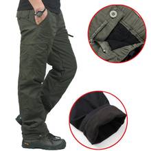 Winter Men Double Layer Fleece Cargo Pants Waterproof Overalls Thick Warm Baggy Rip-Stop Trousers Military Tactical Pants 2024 - buy cheap