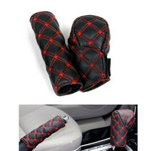 2Pcs Antiskid and sweat absorption Car Faux Leather Gear Shift Knob Cover Hand Brake Gear Head Shift Knob Cover Sleeve 2024 - buy cheap