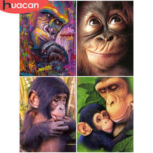 HUACAN Full Drill Square Diamond Painting Animal Cross Stitch Embroidery Monkey Fall Decorations For Home Gift 2024 - buy cheap