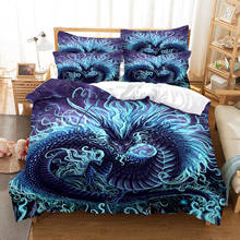 Jogo de cama edredon azul estampa digital 3d roupa de cama design moderno capa de edredon conjuntos de cama 2024 - compre barato