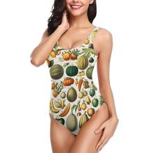 women 2021 sexy Bikinis Vintage Fruit Illustration Poster Women Swimsuit One Piece swimsuit R336 Women Beach wear 2024 - buy cheap