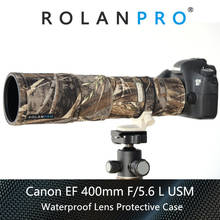 ROLANPRO водонепроницаемый защитный чехол для объектива Canon EF 400 мм F/5,6 L USM Объектив Камуфляжный Плащ дождевик для камеры Canon SLR 2024 - купить недорого