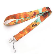 Van Gogh Art Painting Lanyards Key Chain Sunflower Almond Starry Night Soft Ribbon Hang Rope Straps for Mobile Phone Camera USB 2024 - buy cheap