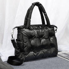 Nova bolsa de designer de inverno para mulheres, bolsa casual feminina acolchoada de penas, bolsa de ombro feminina, bolsa e bolsas de mão 2024 - compre barato