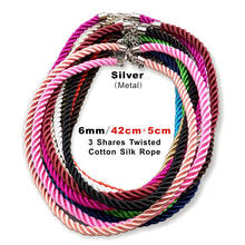 3 pcs/lot 6mm 3 Shares Twisted Cotton Silk Rope Chain DIY Handmade Necklaces & Pendant Charms Findings Lobster Clasp String Cord 2024 - buy cheap