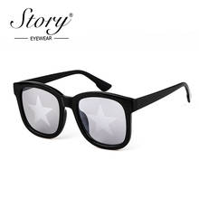 STORY 2018 Fashion Star Sunglasses Women Men Brand Designer Retro Square Star Lens Oversized Sun Glasses Eyewear Female Shades 2024 - buy cheap