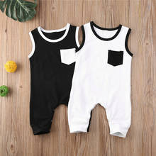 2020 Summer Casual Newborn Infant Baby Girl Boy Cotton Pocket Romper Sleeveless One-Pieces Jumpsuit Outfits Baby Sunsuit 2024 - buy cheap