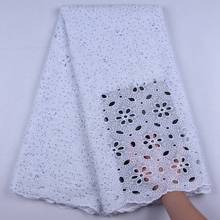 Pure White Cotton Lace African Lace Fabric High Quality Swiss Voile Lace In Switzerland Nigerian Dry Lace Fabric For Party S1654 2024 - buy cheap
