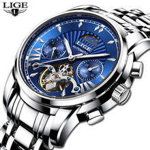 LIGE luxury Automatic Mechanical Men Watch Classic Business Watch Men Tourbillon Waterproof Male Wristwatch Relogio Masculino 2024 - buy cheap