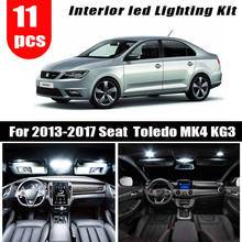 11pcs LED License plate lamp + Interior dome map Lights bulb kit for Seat Accessories for 2013-2017  Toledo 4 IV MK4 KG 3 2024 - buy cheap